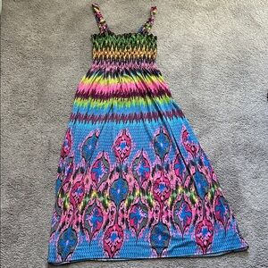 Arianna Women's L/XL Vibrant Multi Color Sundress